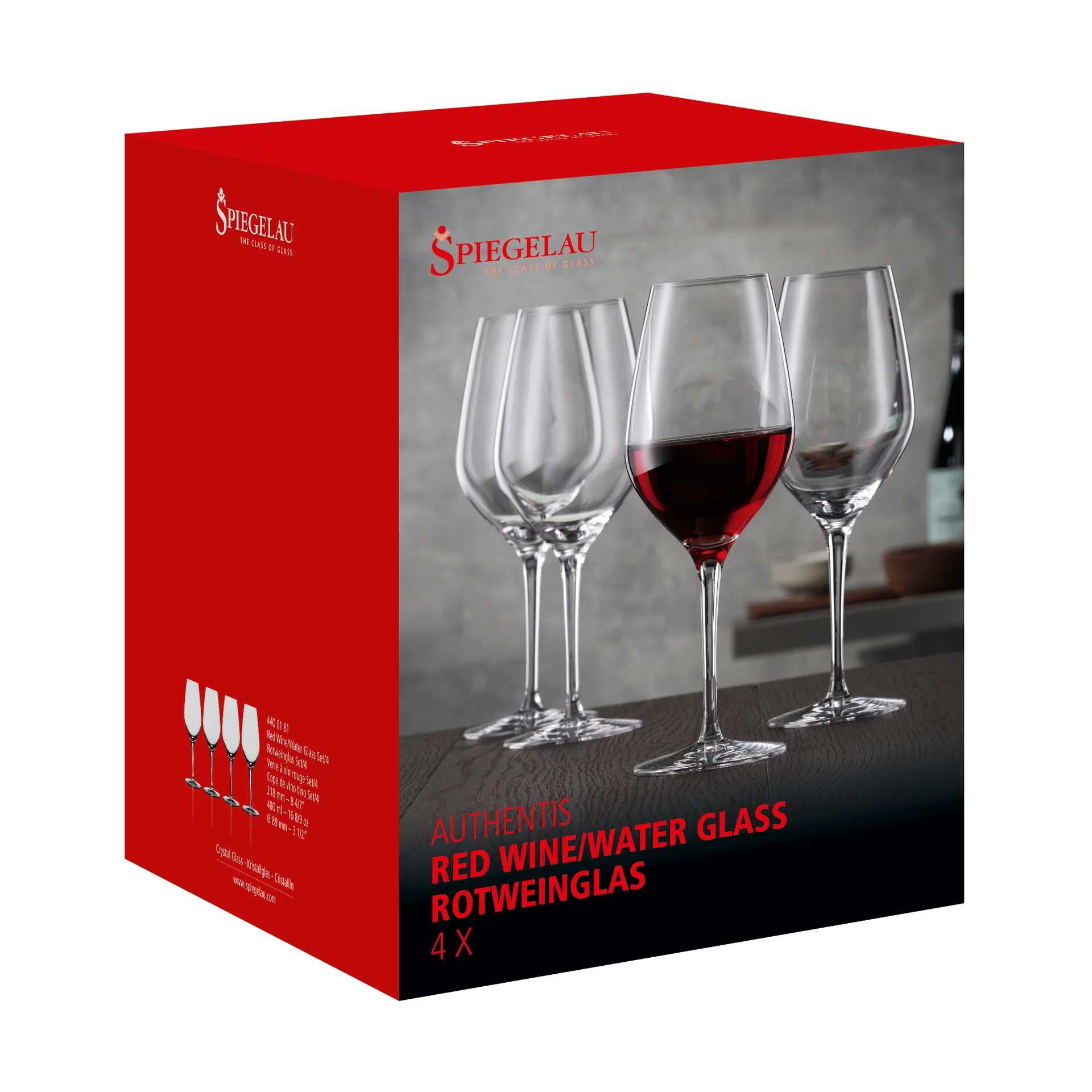 Authentis Red wine glass 48cl. 4-pack, clear Spiegelau