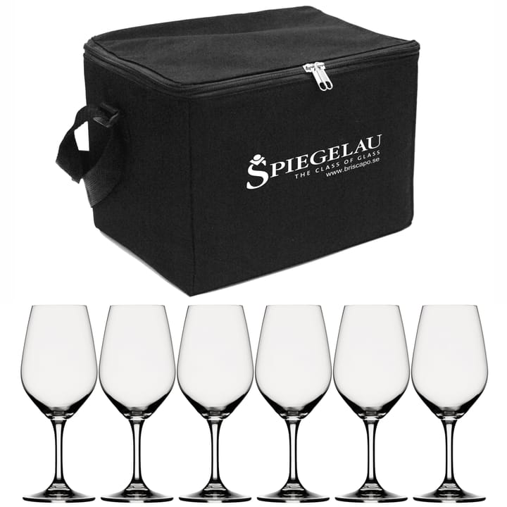 Expert wine glass bag black incl 6 wine glasses, clear Spiegelau
