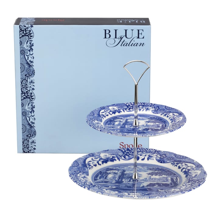 Blue Italian 2-tier cake stand, 2-Tier Spode