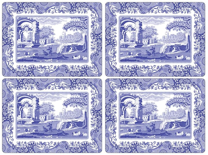 Blue Italian placemats 4-pack - Blue-white - Spode