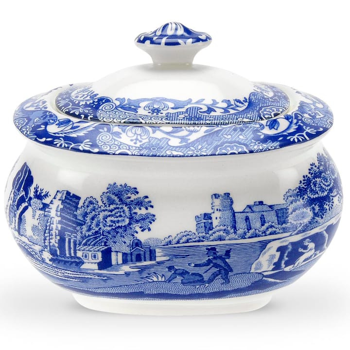 Blue Italian sugar bowl with lid, 25 cl Spode