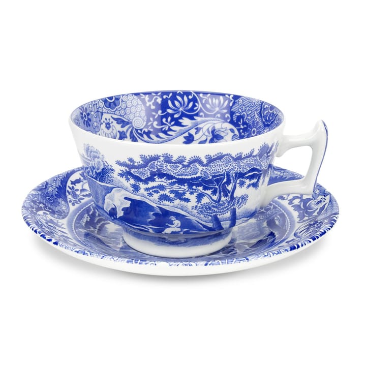 Blue Italian teacup and saucer, 20 cl/ 7 oz Spode