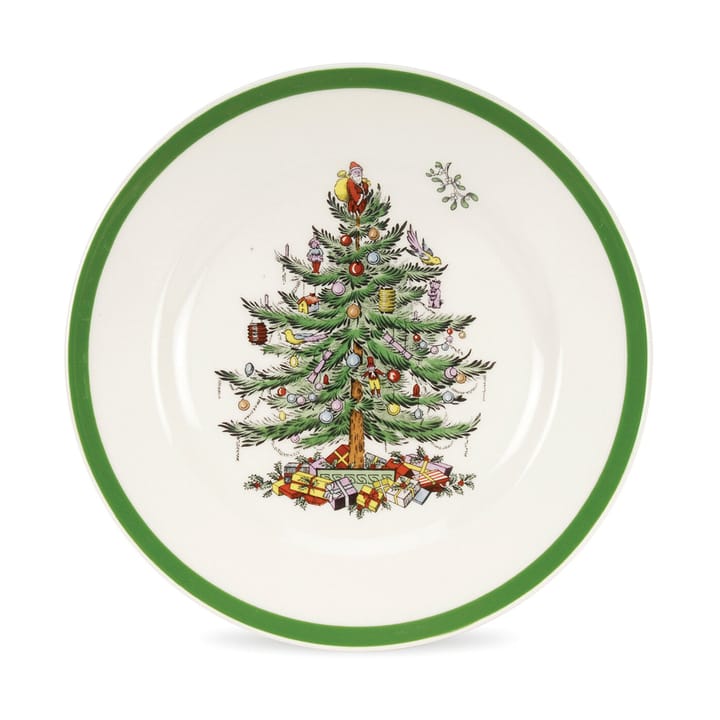 Christmas Tree small plate Ø20 cm, White-green-red Spode