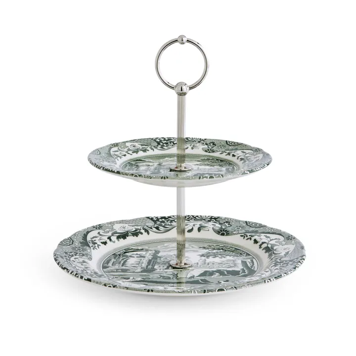Heritage Green Italian cake stand - Green, 2 tiers - Spode