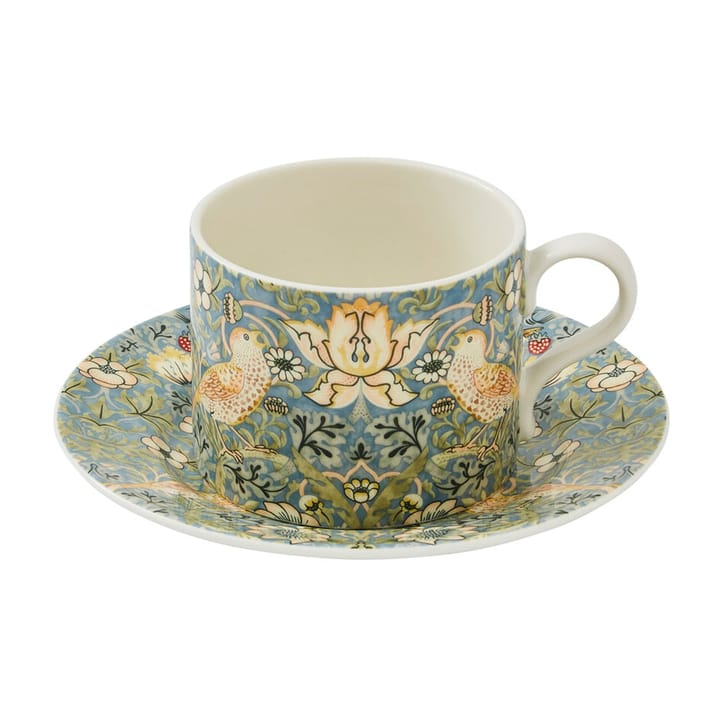 Strawberry Thief teacup with saucer 28 cl, Multi Spode