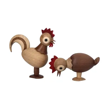 Rise rooster figurine - Beige, 4.2x12x10.5 cm - Spring Copenhagen