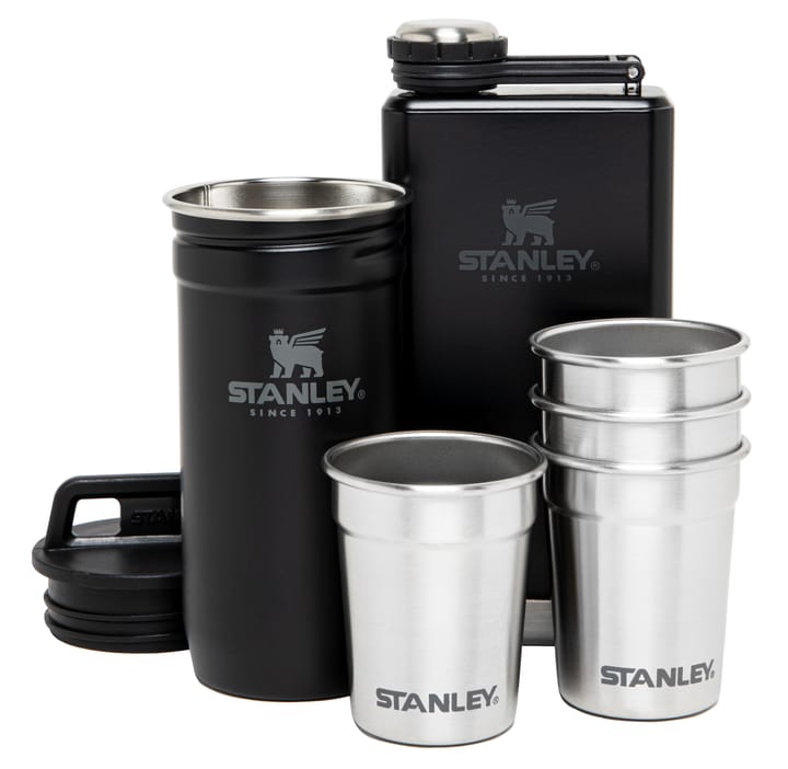 Stanley Flask & 4 Shot glasses, Stainless steel-matte black Stanley