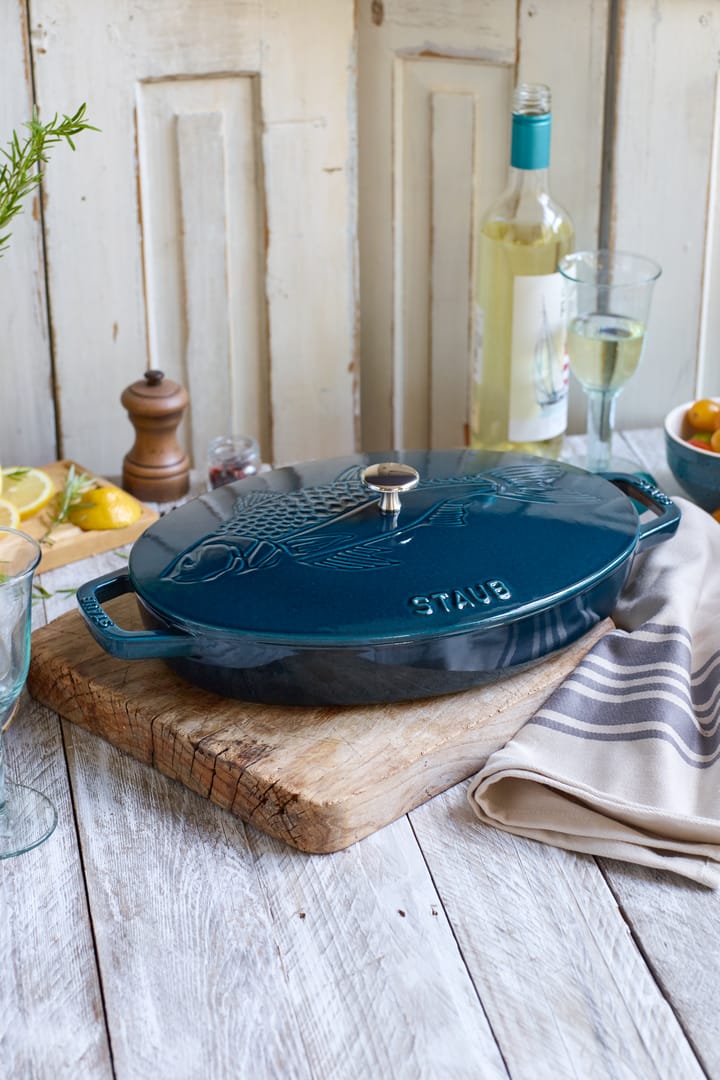 La Mer oval casserole dish - three layered enamel, 32 cm STAUB