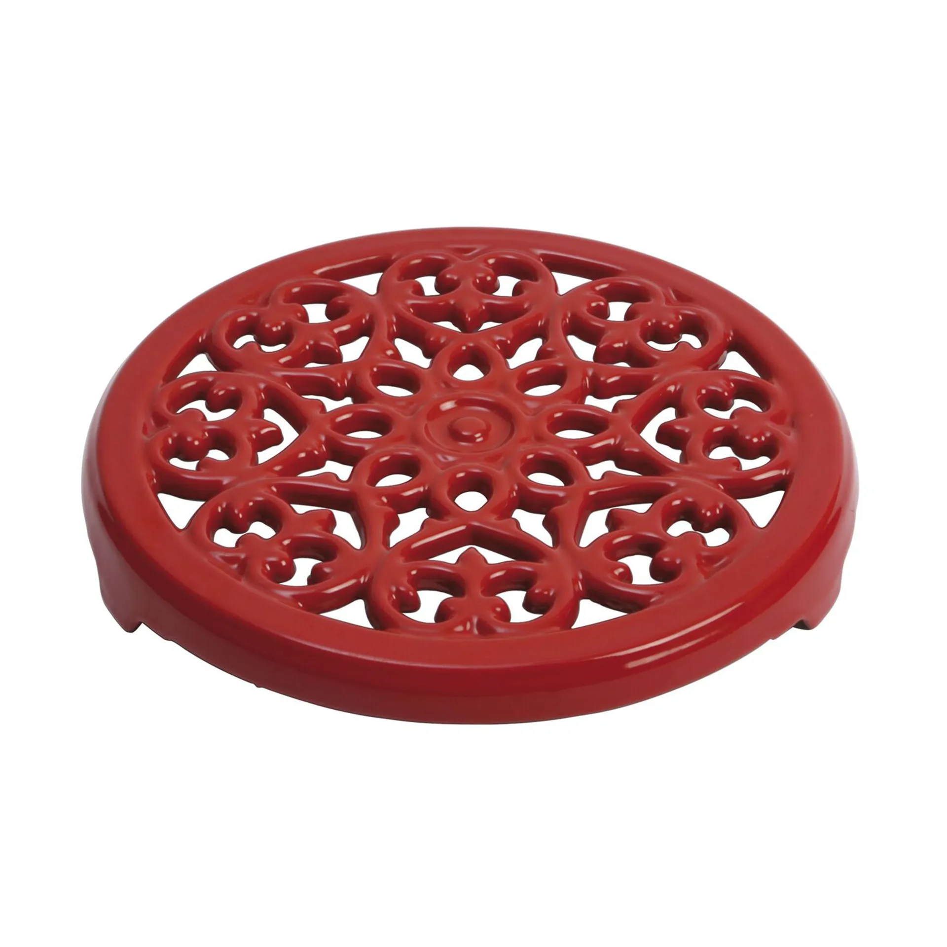 Lilly cast iron coaster Ø23 cm, Cherry STAUB
