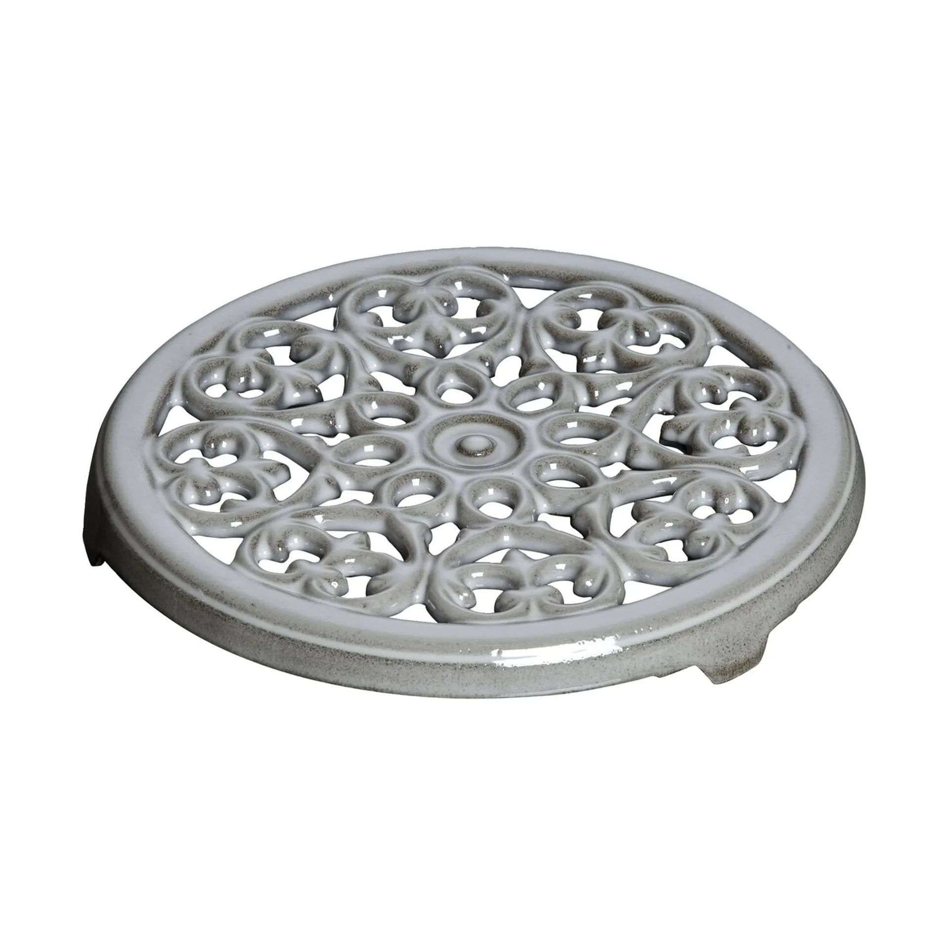 Lilly cast iron coaster Ø23 cm, Graphite-grey STAUB