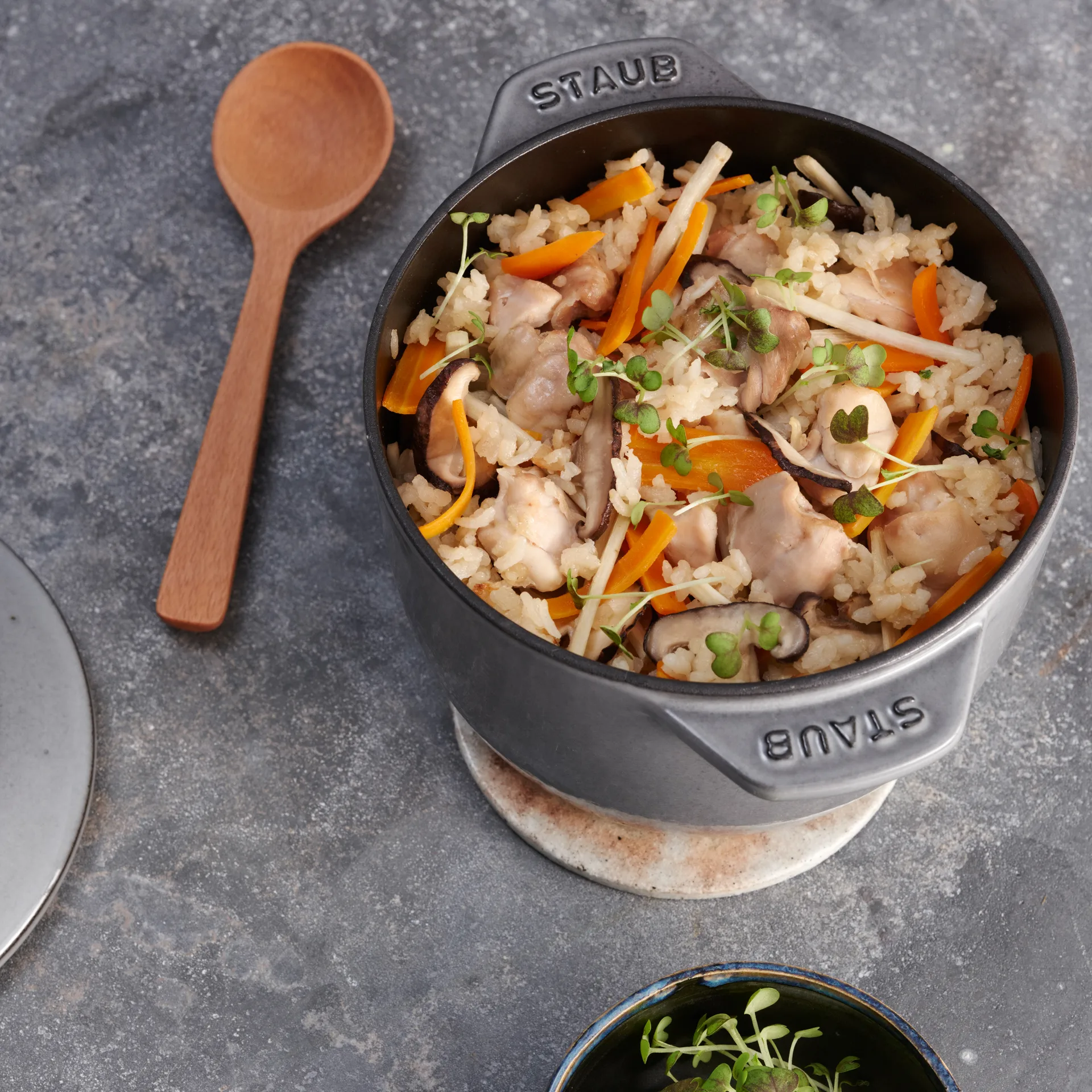 Rice cocotte cast iron pot 1.6 L, grey STAUB