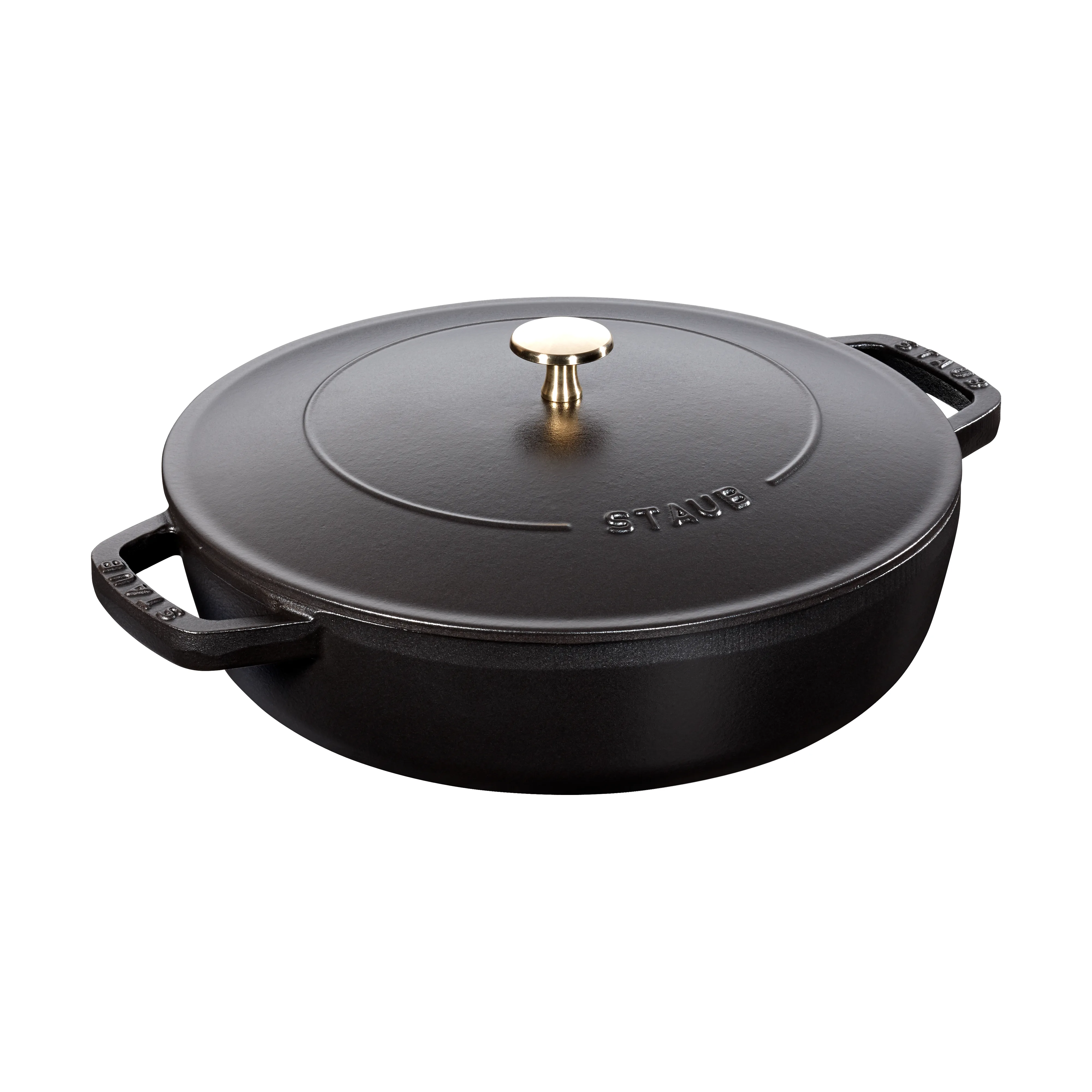 新品！Staub Braiser Shiny Black 24cm Staub Chistera braiser cast iron Ø24 cm - STAUB | KitchenTime