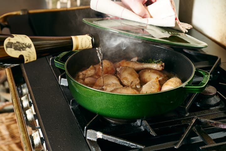 Staub Chistera braising pan cast iron Ø28 cm, Basil green STAUB