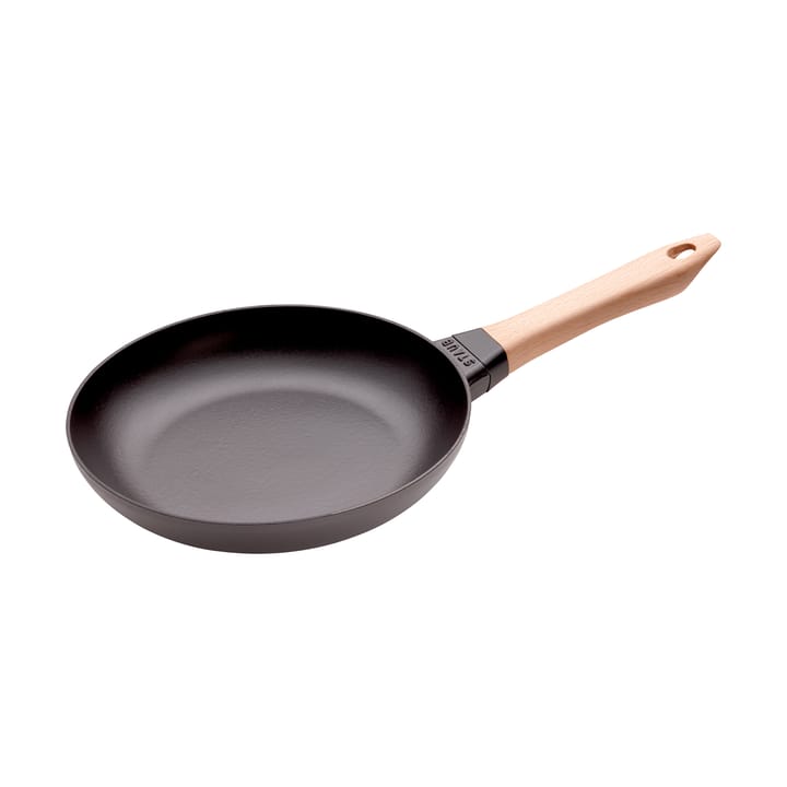 Staub frying pan cast iron black light wood handle - Ø24 cm - STAUB