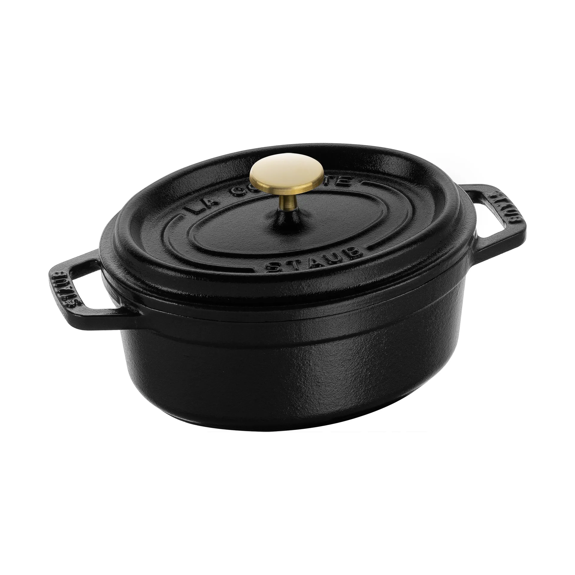 Staub La Cocotte oval cast iron pot 0.6 L, Black STAUB
