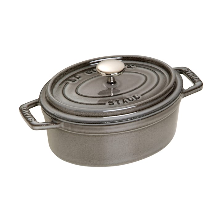 Staub La Cocotte oval cast iron pot 0.6 L - Graphite gray - STAUB