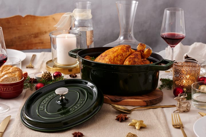 Staub La Cocotte oval cast iron pot 5.5 L, Basil green STAUB