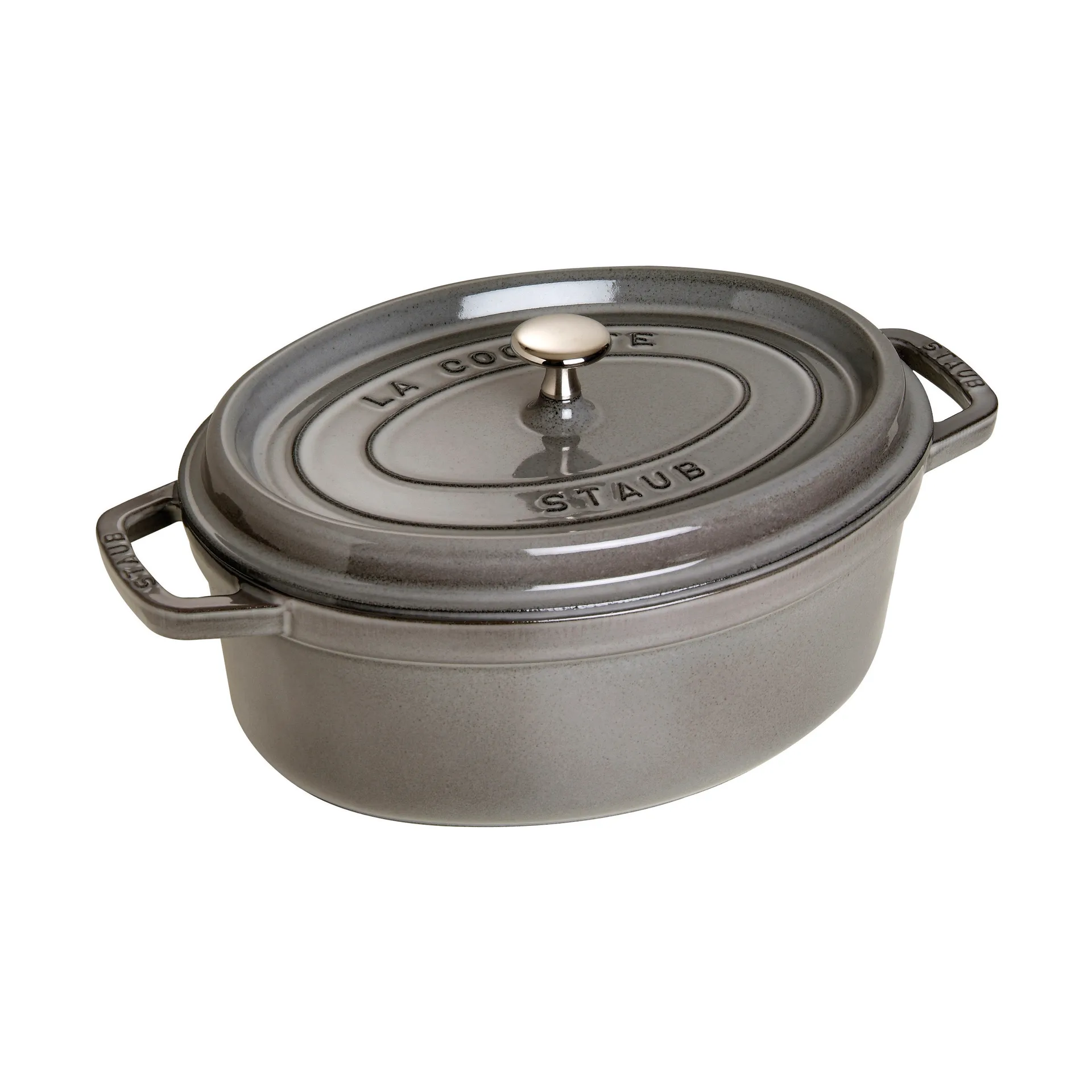 Staub La Cocotte oval cast iron pot 5.5 L, Graphite gray STAUB