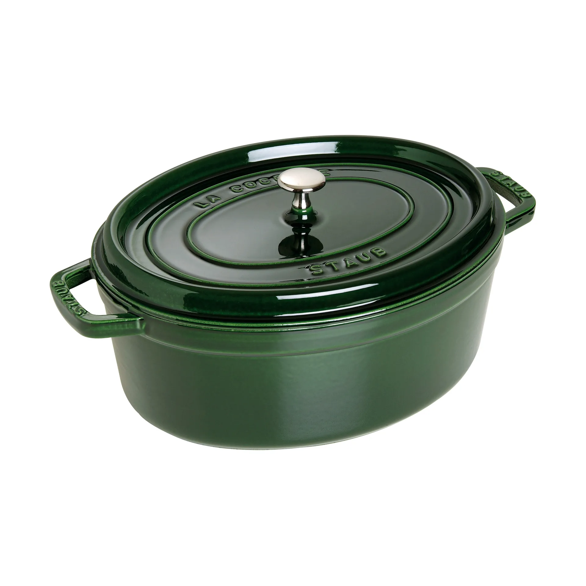 Staub La Cocotte oval cast iron pot 6.7 L, Basil green STAUB