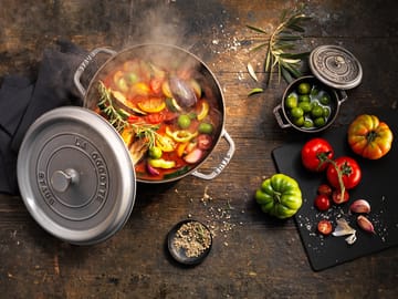 Staub La Cocotte round casserole cast iron 12.6 L - Graphite gray - STAUB