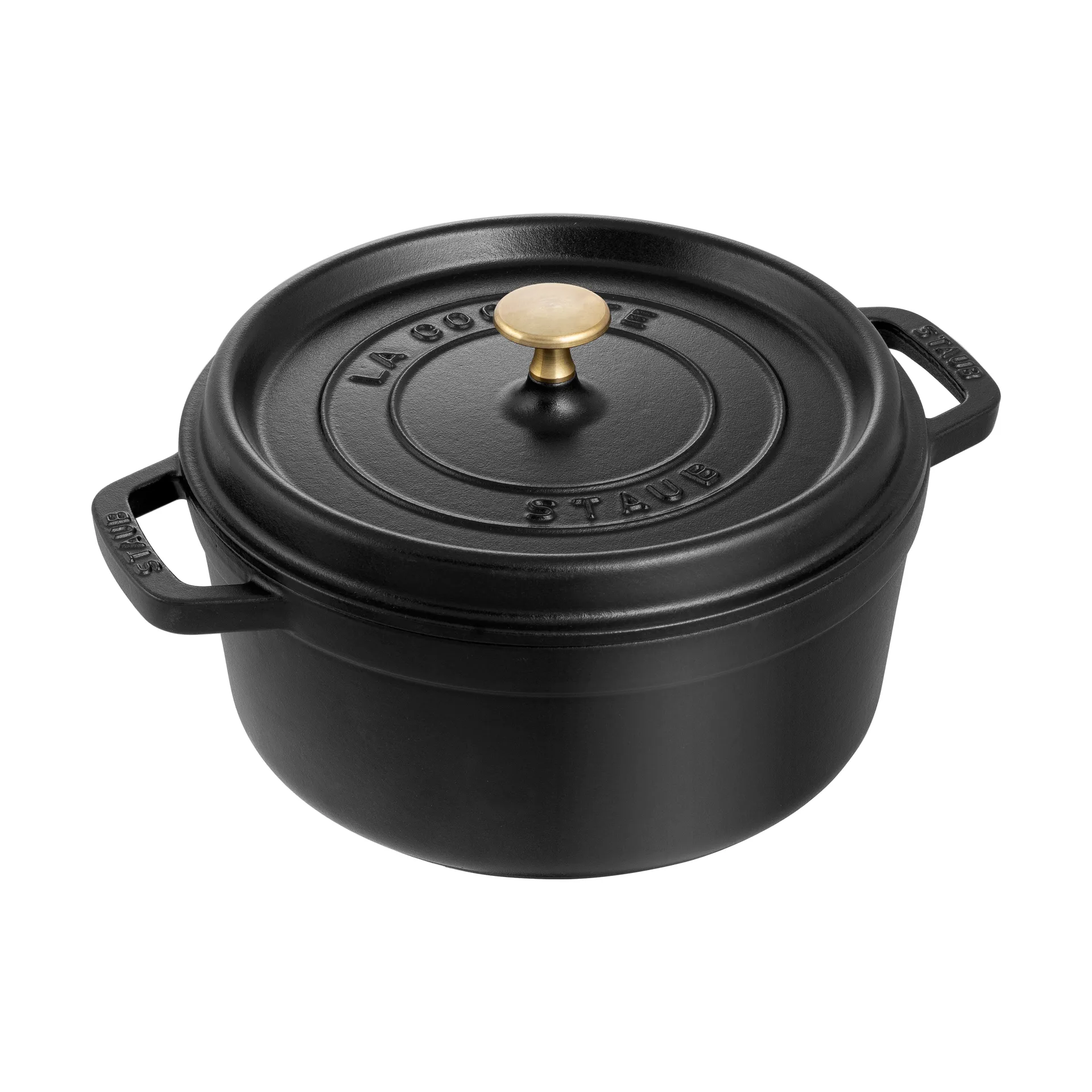 Staub La Cocotte round casserole cast iron 2.6 L, Black STAUB