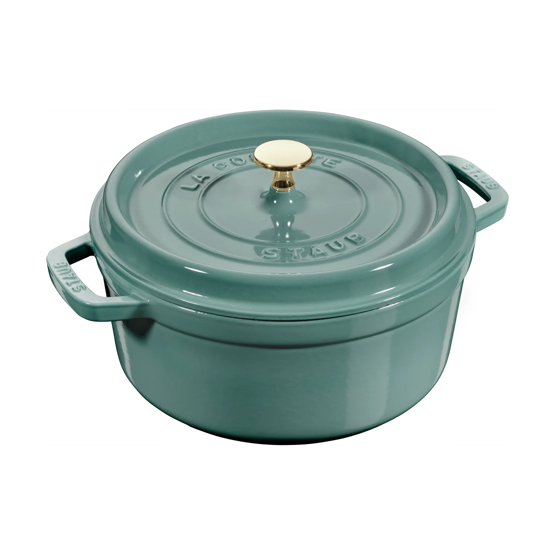 Staub La Cocotte round casserole cast iron 3.8 L, Eucalyptus wood STAUB