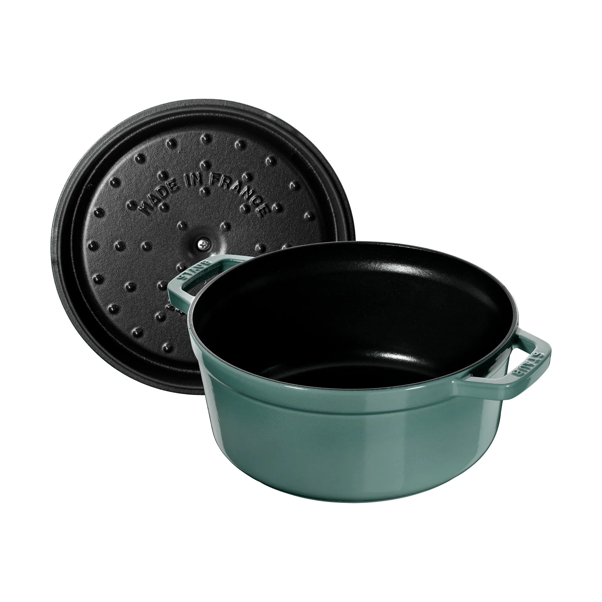 Staub La Cocotte round casserole cast iron 3.8 L, Eucalyptus wood STAUB