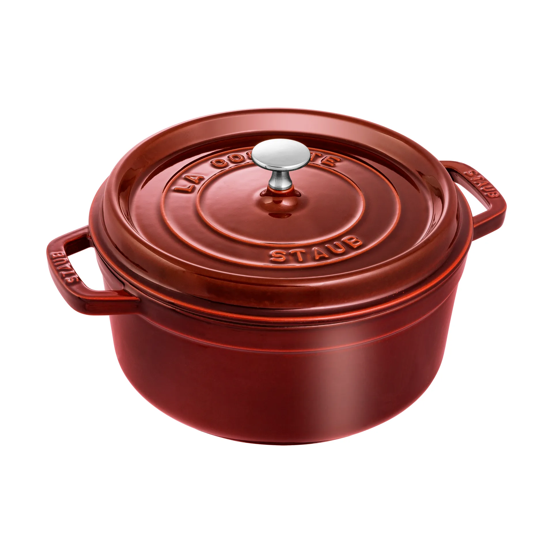 Staub La Cocotte round casserole cast iron 3.8 L, Grenadine red STAUB
