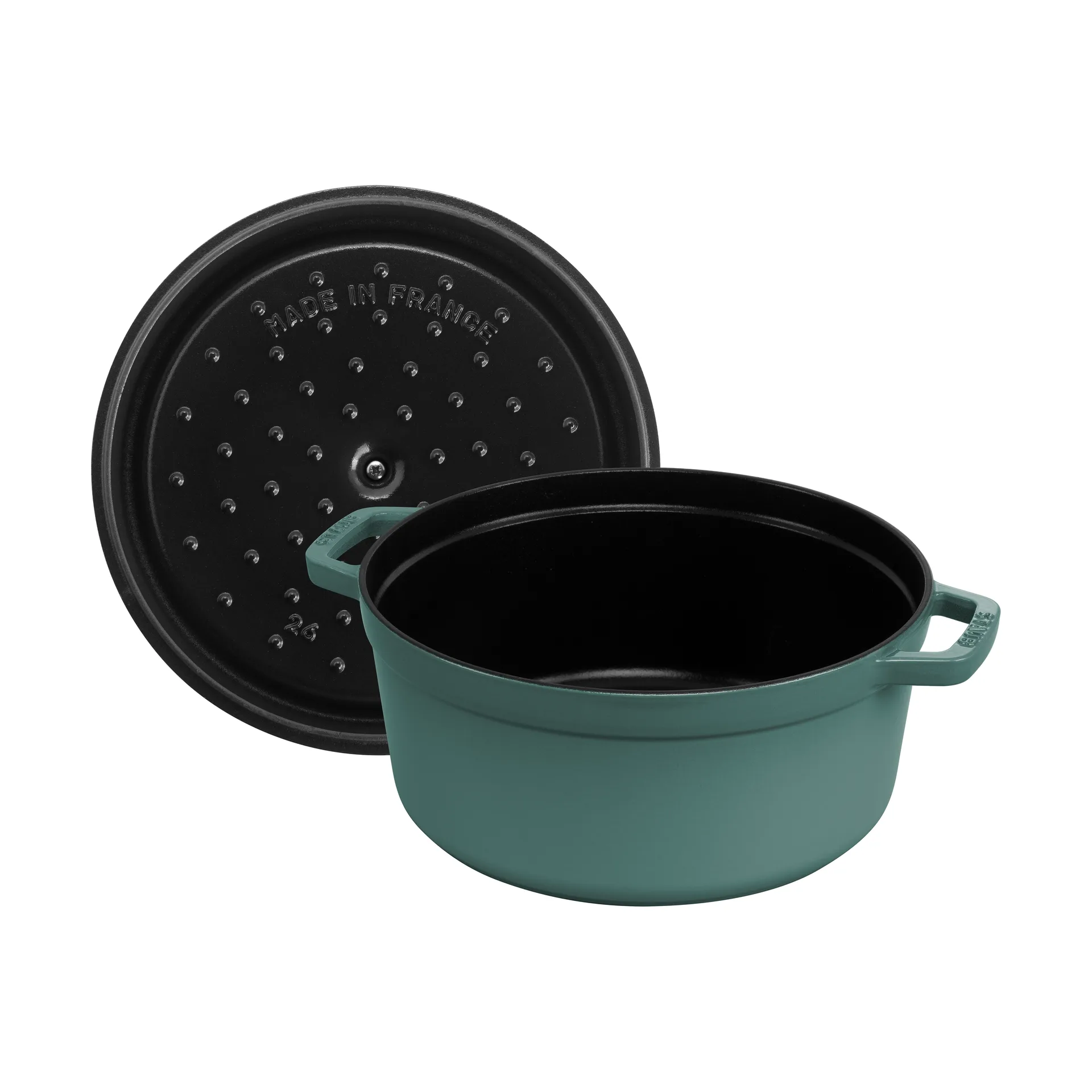 Staub La Cocotte round casserole cast iron 5.2 L, Eucalyptus wood STAUB