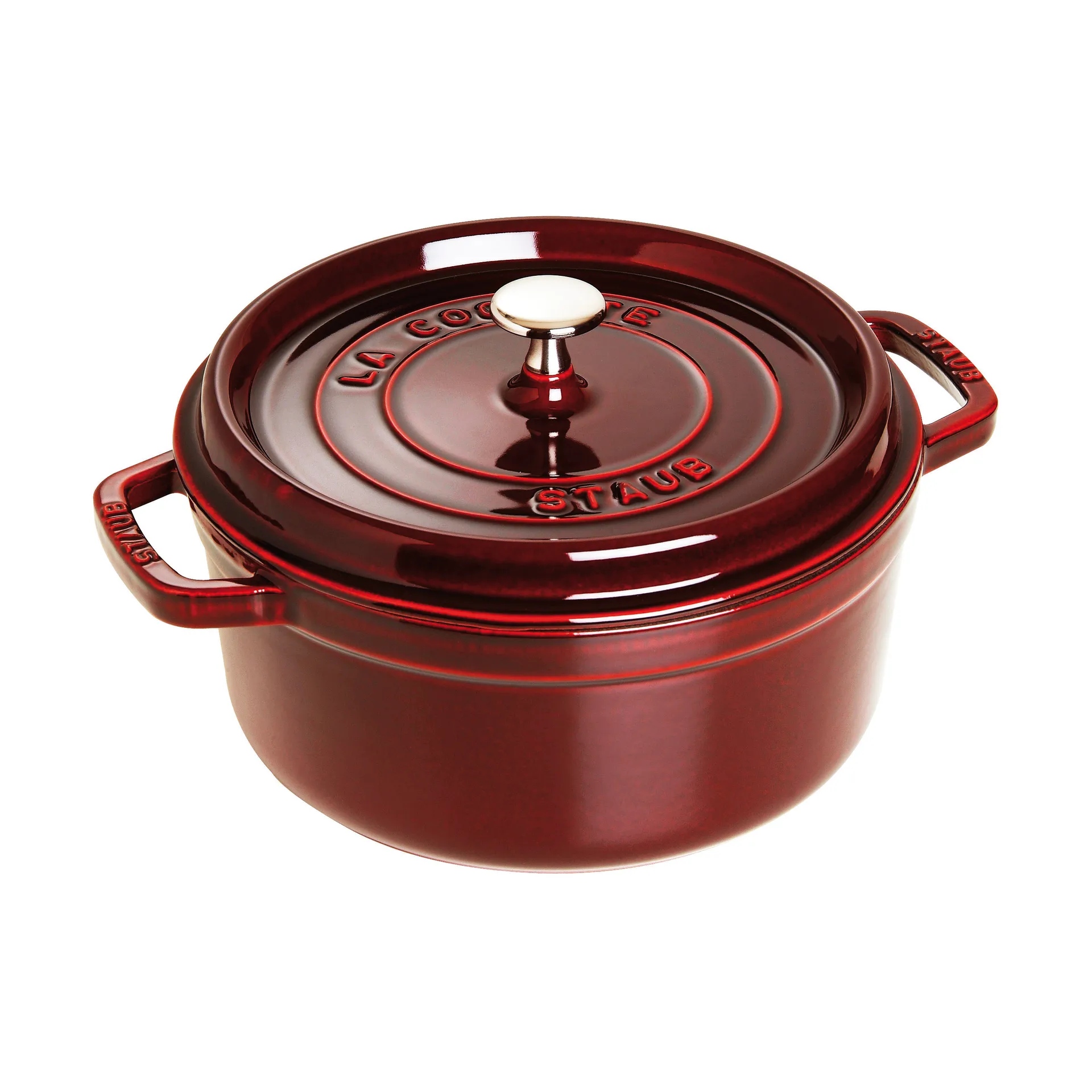 Staub La Cocotte round casserole cast iron 5.2 L, Grenadine red STAUB