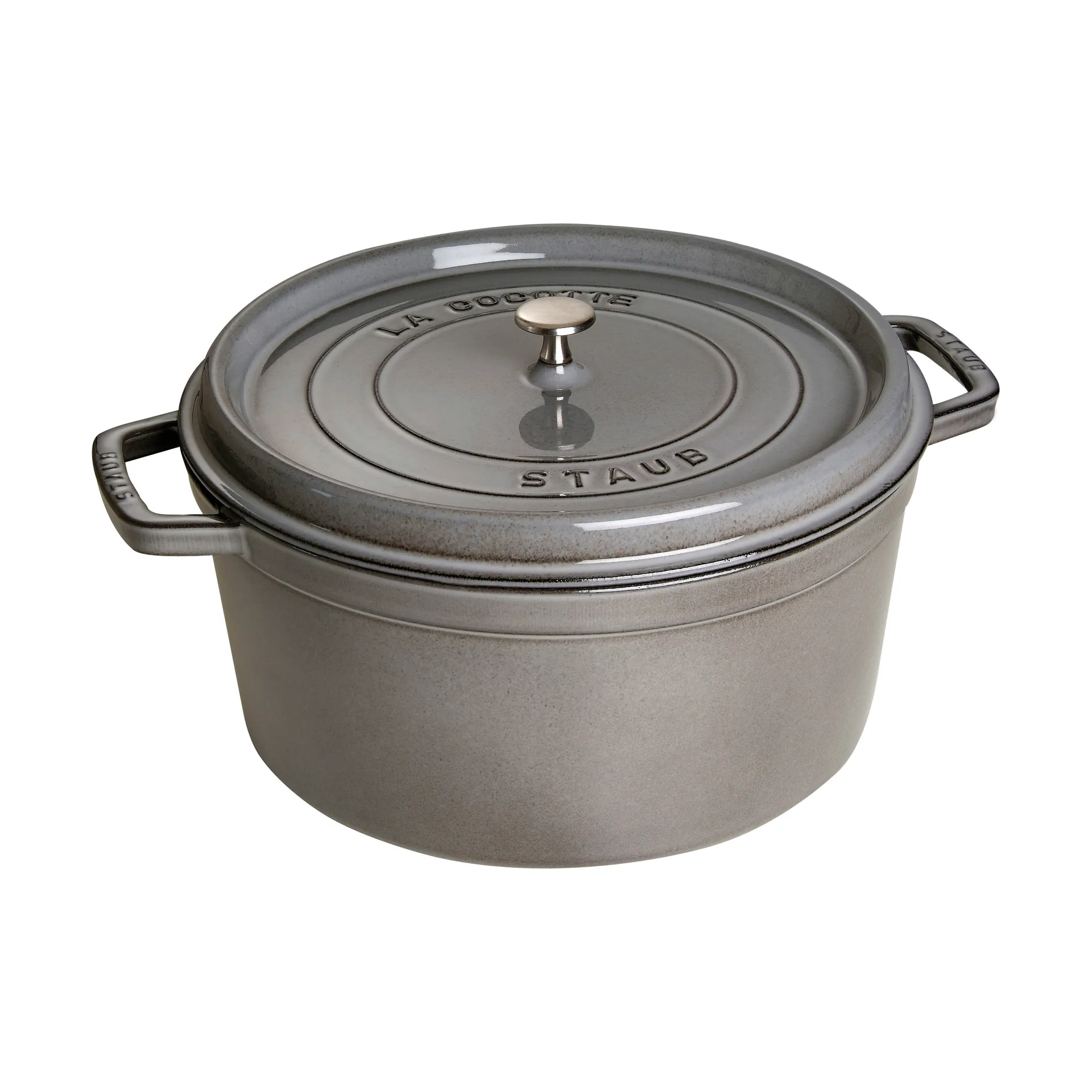 Staub La Cocotte round casserole cast iron 8.4 L, Graphite gray STAUB