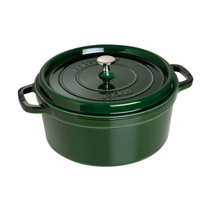 Staub La Cocotte round cast iron pot 6.75 L - Basil green - STAUB