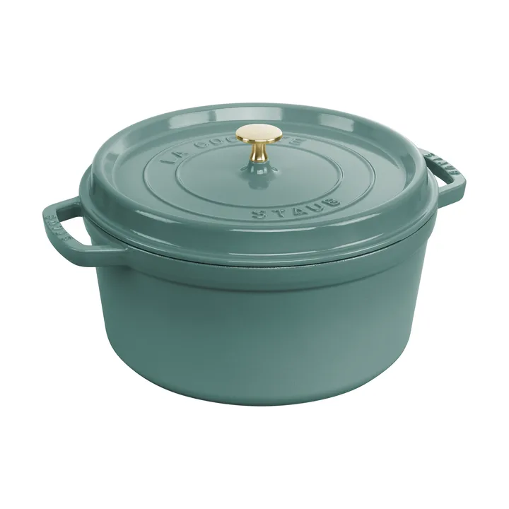 Staub La Cocotte round cast iron pot 6.75 L - Eucalyptus wood - STAUB