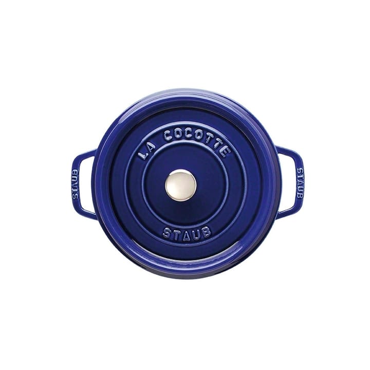 Staub round casserole dish. Three layers of enamel 3.8 l, Dark blue STAUB