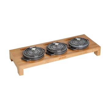 Staub serving holder for 3 mini pots - Bamboo - STAUB