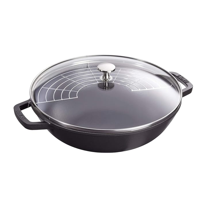 Wok with glass lid Ø30 cm 4.4 L, Black STAUB