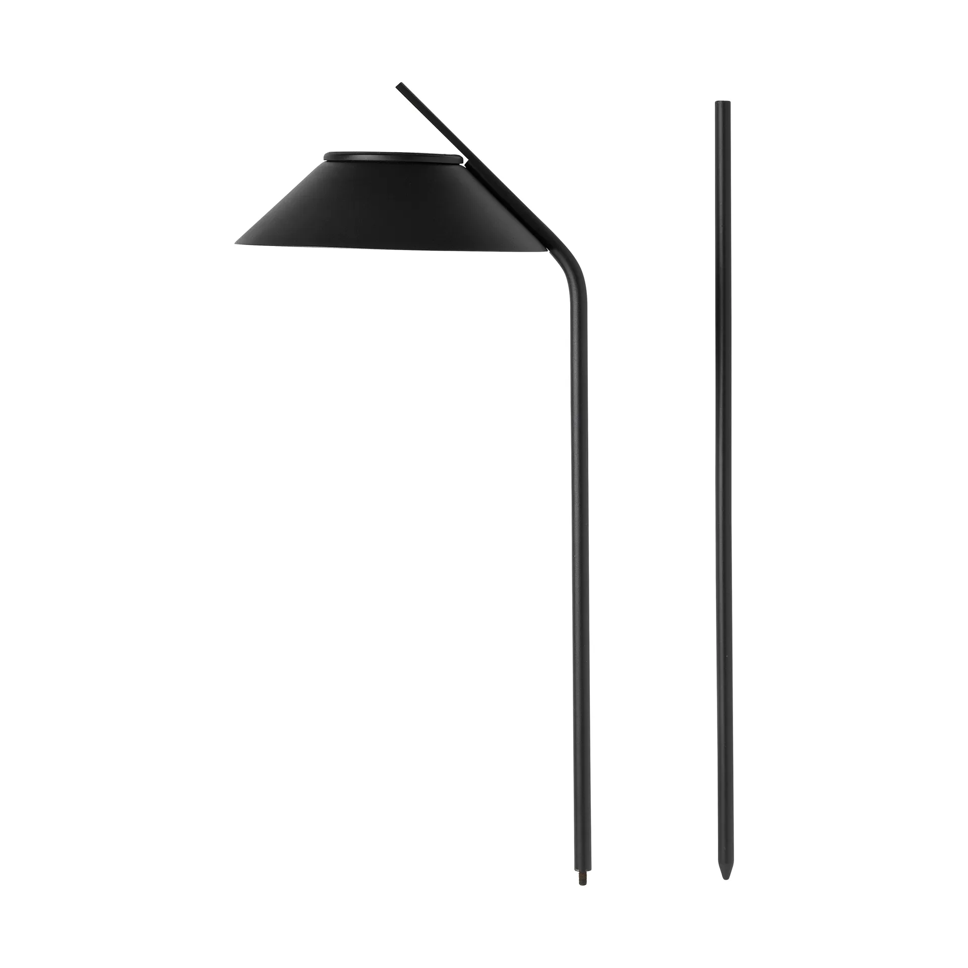 Angle solar bollard light with stand, Black Stelton