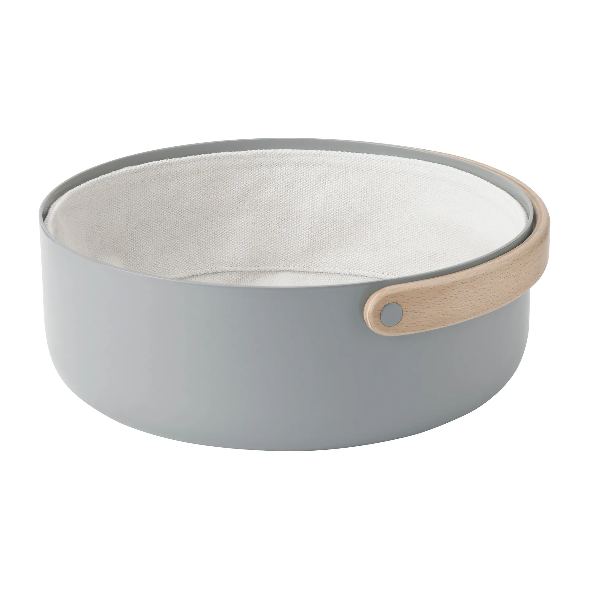 Emma bread basket with handle Ø23 cm, Grey-book Stelton