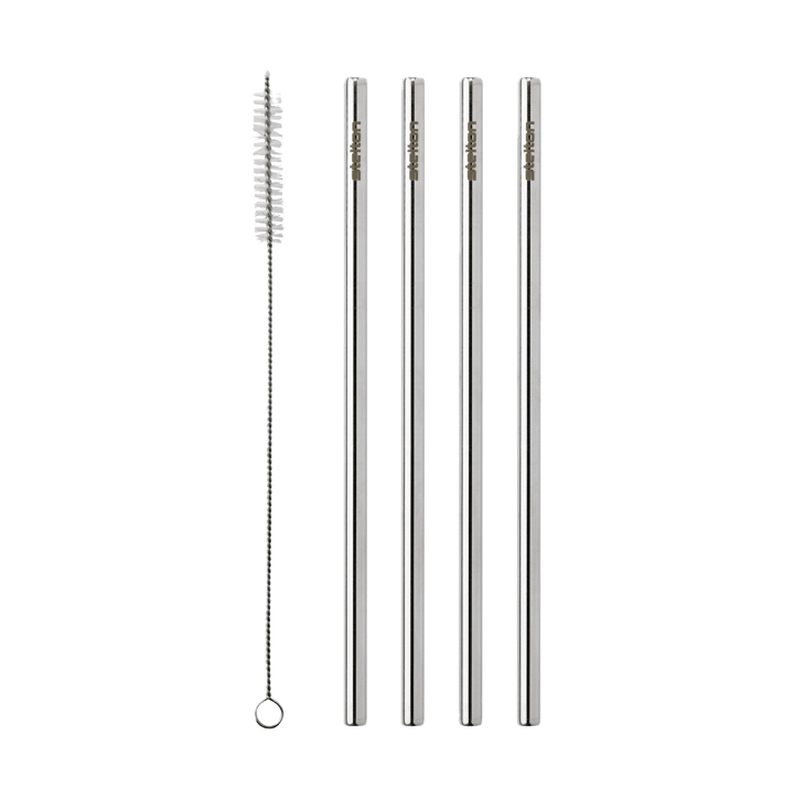Stelton reusable straws 4-pack - Steel - Stelton