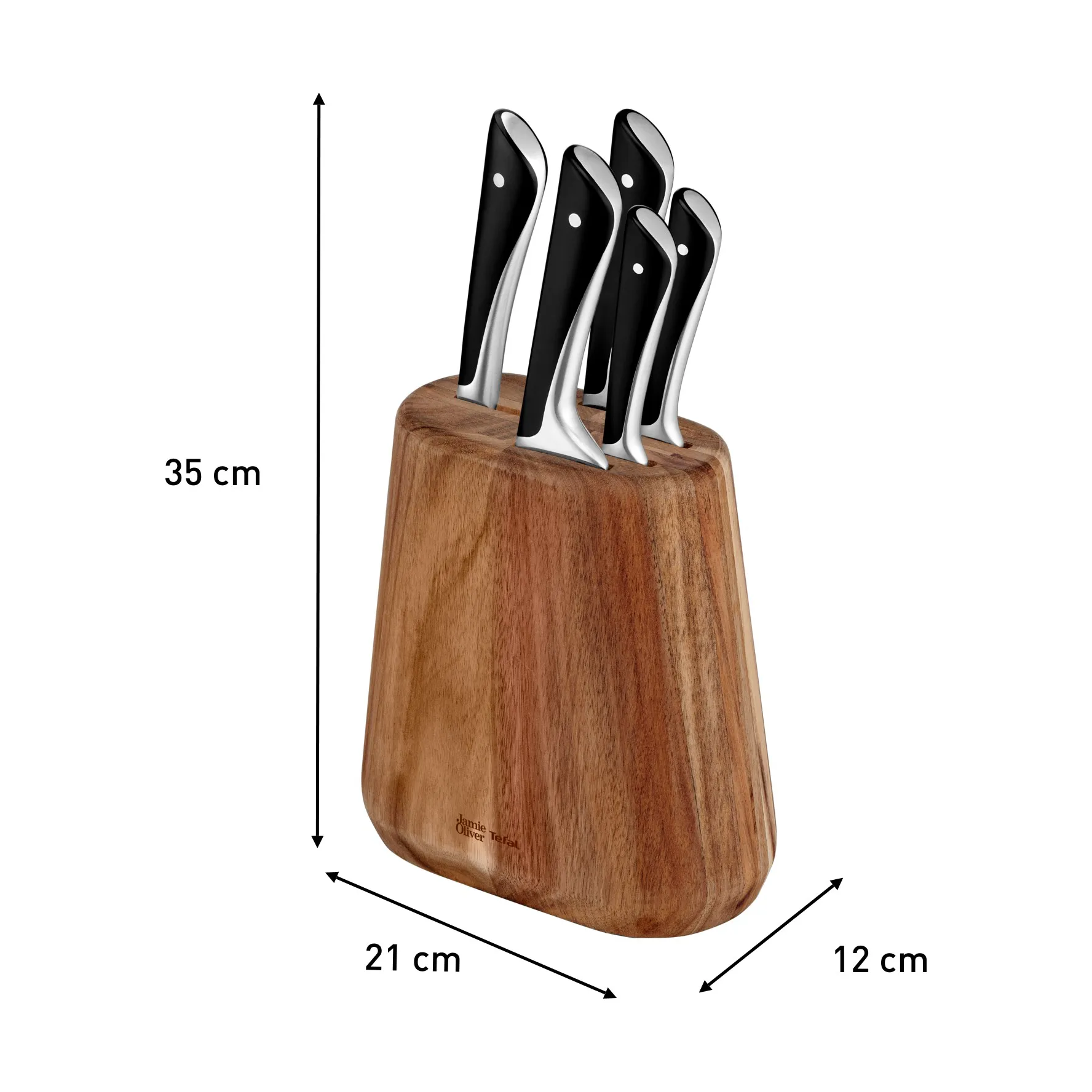 Jamie Oliver knife set with knife block, 6 pieces Tefal
