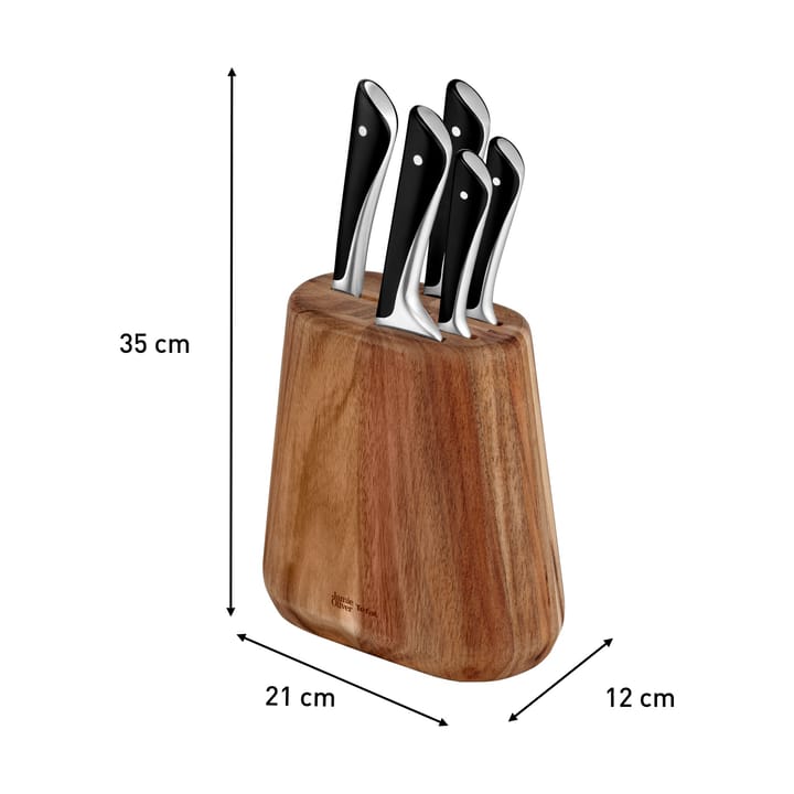 Jamie Oliver knife set with knife block, 6 pieces Tefal