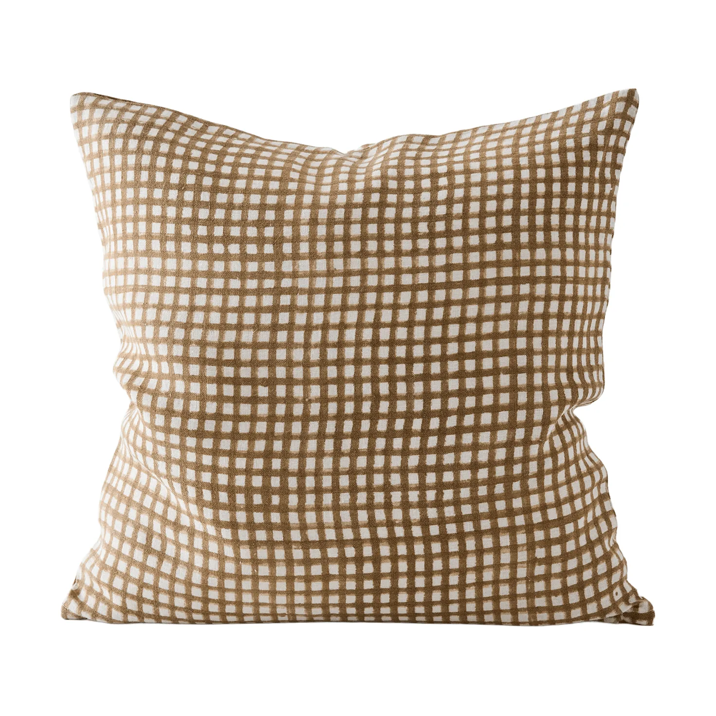 Edith cushion cover, Block print brown, 50x50 cm Tell Me More