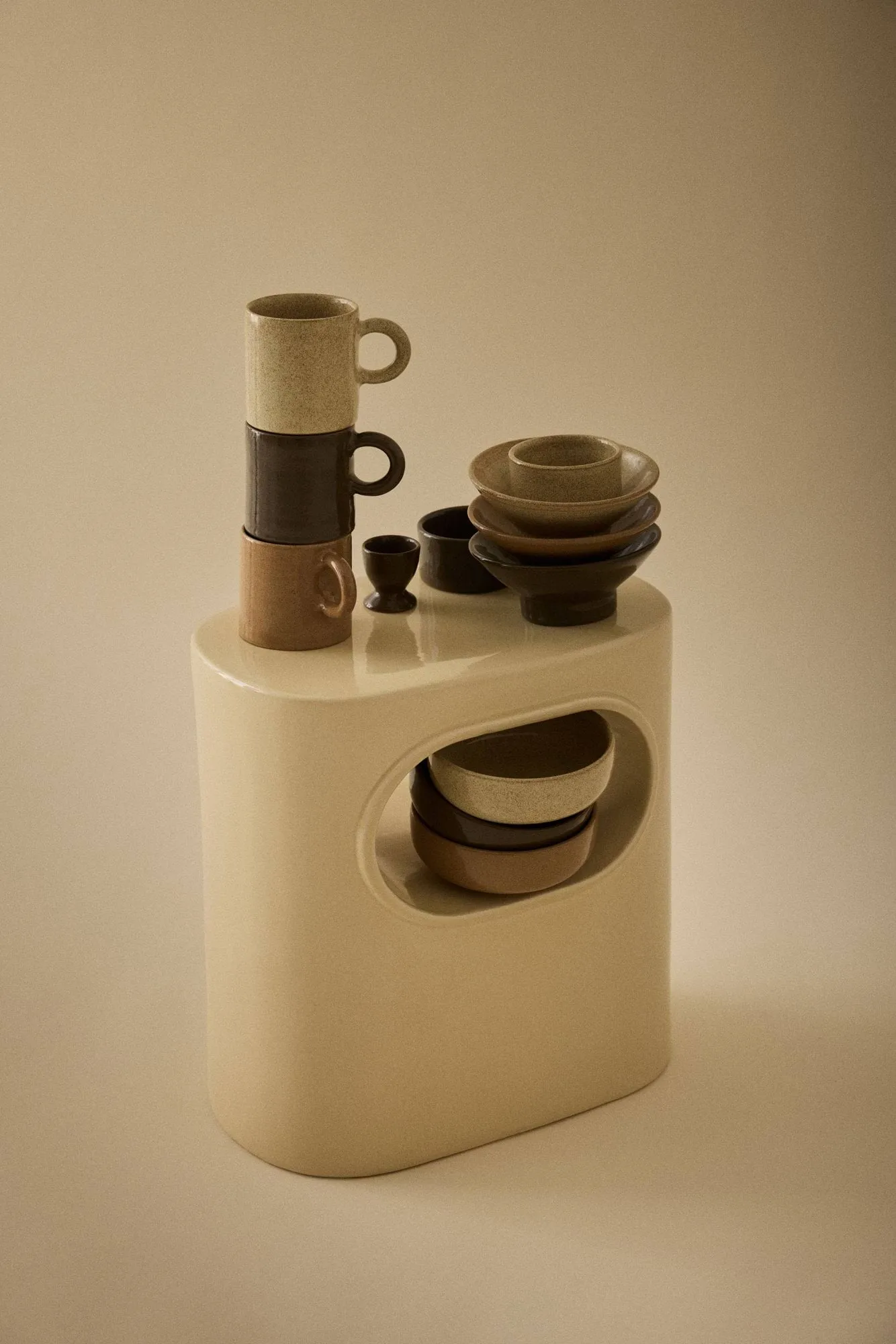 Elio cup, Beige speckled, 35 cl Tell Me More