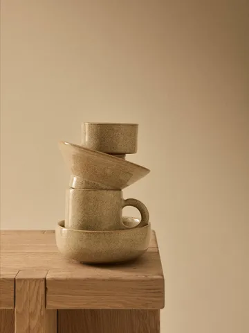 Elio cylinder bowl - Beige speckled, Ø8.5x4.5 cm - Tell Me More