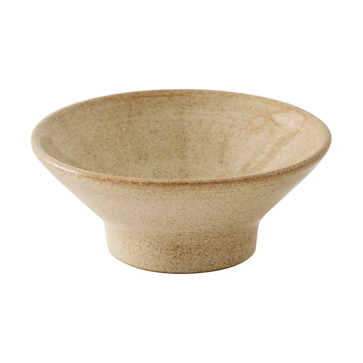Elio footed bowl - Beige speckled, Ø14.5x6 cm - Tell Me More