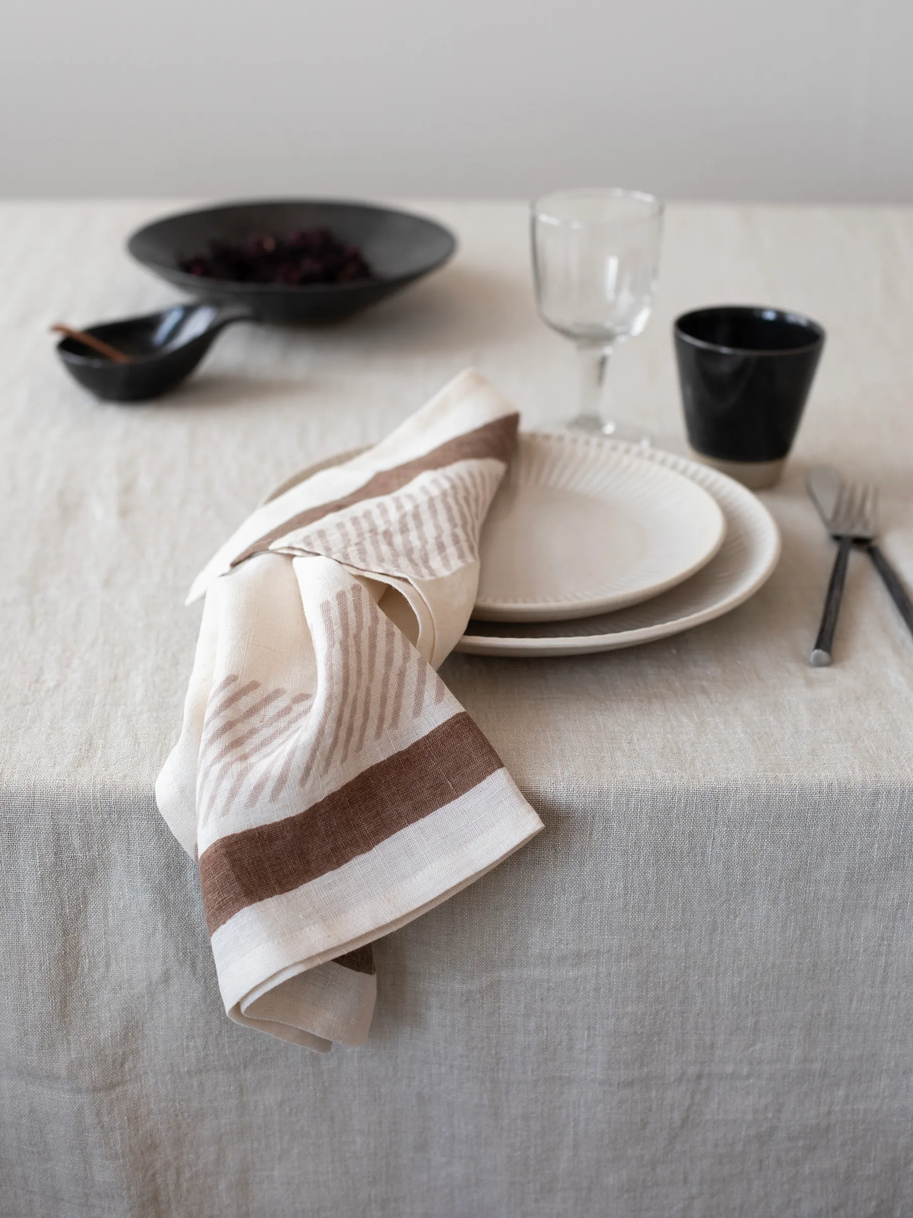 Ella napkin 50x50 cm, Brown Tell Me More