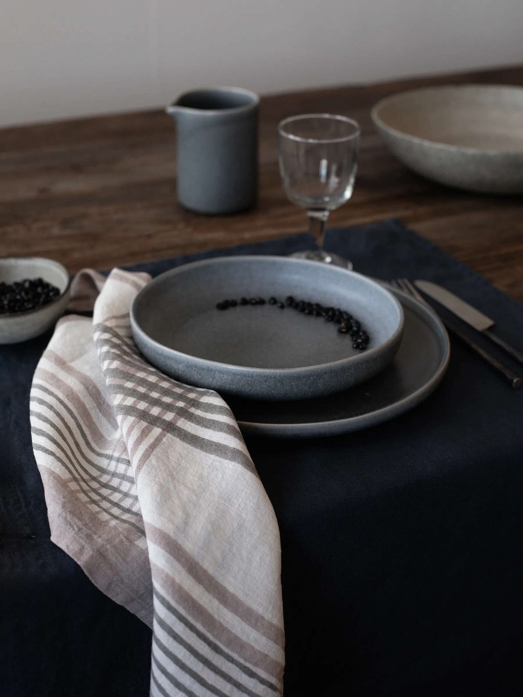 Ella napkin 50x50 cm, Grey checkered Tell Me More