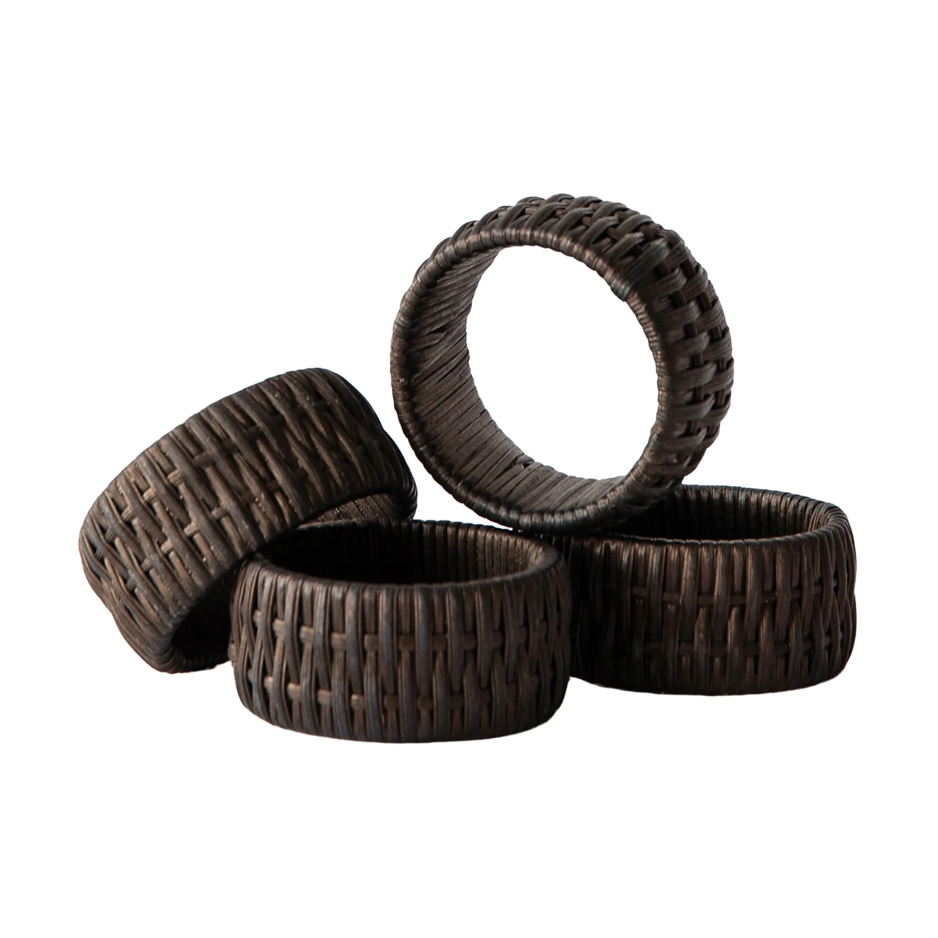 Mila napkin ring set (4-pack), Brown Tell Me More