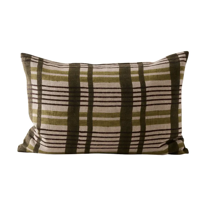 Nico cushion cover - Block print green, 40x60 cm - Tell Me More