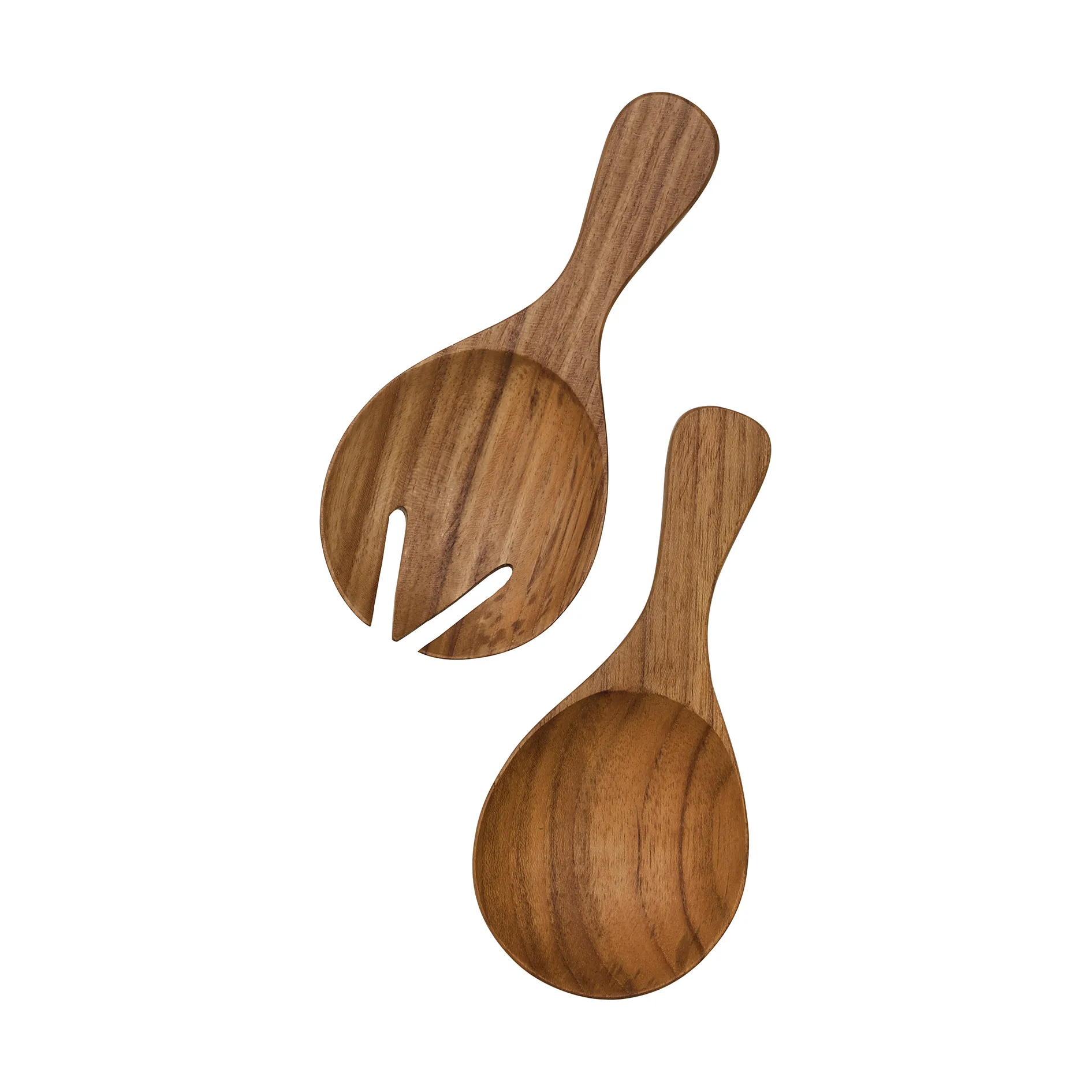 Teak salad servers small 2 pieces, Brown Tell Me More